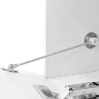 Cloud Coffee Table with Drawer and Open Storage, Particle Board, Cloud Coffee Table with Functional Design, 39.5" L x 23.5" W x 15" H, White(m-7)