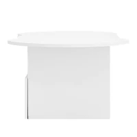 Cloud Coffee Table with Drawer and Open Storage, Particle Board, Cloud Coffee Table with Functional Design, 39.5" L x 23.5" W x 15" H, White(m-12)