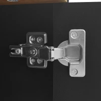 TV Stand with Three Doors, Raised Edge for Safety, Sturdy Wooden Legs, Modern Design, Easy to Install, 63" L x 15.5" W x 19.5" H, Black+Natural(m-9)