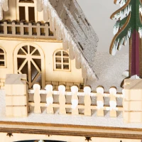 HOMCOM Christmas Village House Decoration, Pre-lit Winter Wonderland with 15 Battery Operated LED Lights, Indoor Room Decor Collection(m-9)