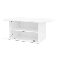 Cloud Coffee Table with Drawer and Open Storage, Particle Board, Cloud Coffee Table with Functional Design, 39.5" L x 23.5" W x 15" H, White(m-11)