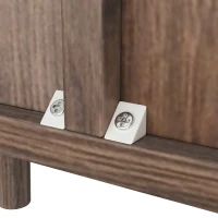 Unique Three-Door Sideboard with Adjustable Shelves, Sturdy and Stable Construction, Easy Assembly, 47" L x 14" W x 29.5" H, Natural(m-9)