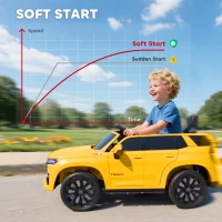 Aosom Electric Ride on Car 12V Kids Ride-on Toy, Yellow(m-6)