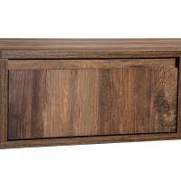 Wood Grain Coffee Table with Handleless Drawer, Double Storage Compartments, Easy Assembly, 43.5" L x 23.5" W x 15.5" H, Grey+Wood(m-8)