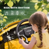 Aosom Electric Ride on Car 12V Kids Ride-on Toy, Yellow(m-7)