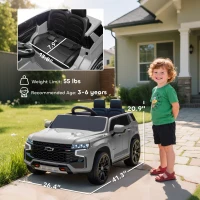 Aosom Electric Ride on Car 12V Kids Ride-on Toy, Gray(m-3)