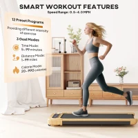 Soozier Walking Pad, Under Desk Treadmill with 17" x 43" Wide Belt, Remote Control, Bluetooth Speaker, Wheels and LED Display(m-8)