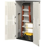 Outsunny 368 Gallon Outdoor Storage Cabinet with Openable Top and Lockable Doors for Lawnmower, Trash Can, Patio Accessories(m-2)