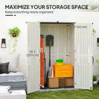 Outsunny 368 Gallon Outdoor Storage Cabinet with Openable Top and Lockable Doors for Lawnmower, Trash Can, Patio Accessories(m-4)