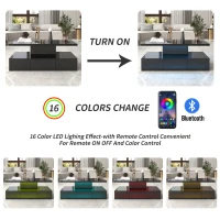 Modern High-Gloss Coffee Table with Hidden Drawer, Durable Particle Board, Modern Design, Easy to Install, 39.5" L x 19.5" W x 15.5" H, Black(m-5)