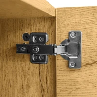 Colour Coordinated TV Stand with U-Shaped Metal Legs, 3 Doors and 2 Compartments, Easy Assembly, 67" L x 14" W x 16.5" H, Black+Natural(m-7)