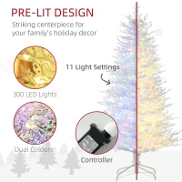 HOMCOM 6' Artificial Snow Christmas Tree with Rime Withered Branches, Warm White or Colourful LED Lights, Auto Open(m-4)