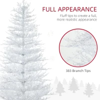 HOMCOM 6' Artificial Snow Christmas Tree with Rime Withered Branches, Warm White or Colourful LED Lights, Auto Open(m-6)