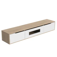 High-Gloss TV Stand with LED Lighting, Modern Design and Versatile Mounting Options, Easy to Install, 71" L x 12" W x 12" H, White+Wood(m-13)