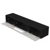 High-Gloss TV Stand with Customizable LED Lighting and Versatile Mounting Options, Modern Design, 71" L x 12" W x 12" H, Black+White(m-11)