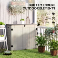 Outsunny 185 Gallon Outdoor Storage Cabinet with Openable Top and Lockable Doors for Lawnmower, Trash Can, Patio Accessories(m-6)