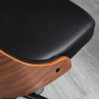 HOMCOM Office Chair, PU Leather Desk Chair with 360 Degree Swivel Wheels, Adjustable Height, Tilt Function, Black(m-10)