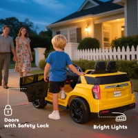 Aosom Electric Ride on Car 12V Kids Ride-on Toy, Yellow(m-9)