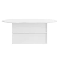 Cloud Coffee Table with Drawer and Open Storage, Particle Board, Cloud Coffee Table with Functional Design, 39.5" L x 23.5" W x 15" H, White(m-13)