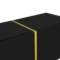 High-Gloss TV Stand with 4 Doors, Modern Design and Soft-Close Hinges, Modern Design, Easy to Install, 67" L x 13.5" W x 18" H, Black(m-7)