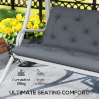 Outsunny 59" x 38" Tufted Bench Cushion for Outdoor Furniture, 3-Seater Replacement for Swing Chair, Patio Sofa/Couch, Dark Gray(m-5)