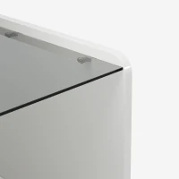 High-Gloss Coffee Table with Adjustable Height and LED Light Strip, Tempered Glass Top, Easy to Install, 39.5" L x 19.5" W x 13" H, White(m-10)