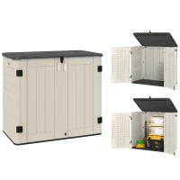 Outsunny 185 Gallon Outdoor Storage Cabinet with Openable Top and Lockable Doors for Lawnmower, Trash Can, Patio Accessories(m-11)