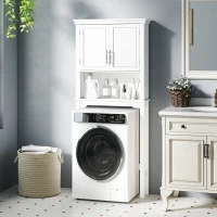 kleankin Over the Toilet Storage, Bathroom Cabinets Over Toilet, Cabinet Above Toilet with Doors and Shelves(m-9)