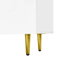 High-Gloss TV Stand with 4 Doors and Modern Minimalist Design, Soft-Close Hinges, Modern Design, Easy to Install, 67" L x 13.5" W x 18" H, White(m-9)