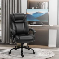 Vinsetto PU Leather Executive Office Chair with High Back, Adjustable Height and Swivel Wheels, 400LBS Capacity, Black(m-1)