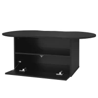 Cloud Coffee Table with Drawer and Open Storage, Particle Board and Modern Design, Easy to Install, 39.5" L x 23.5" W x 15" H, Black(m-13)