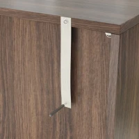 Unique Three-Door Sideboard with Adjustable Shelves, Sturdy and Stable Construction, Easy Assembly, 47" L x 14" W x 29.5" H, Natural(m-10)