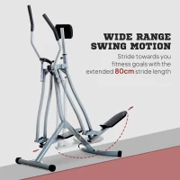 Soozier Upright Elliptical Trainer, Air Walker Exercise Machine with LCD Monitor for Aerobic Exercise, Gazelle Glider for Home, 242lbs Capacity, Grey(m-4)