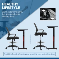 Vinsetto Tall Office Chair, Drafting Chair, Standing Desk Chair with Tilt Function, Adjustable Height and Footrest Ring, Black(m-5)