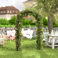 Outsunny Steel Garden Arch, 7.5' Garden Arbor Trellis for Climbing Plants, Roses, Wedding Arch for Outdoor Bridal Party, Ceremony(m-7)