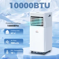 HOMCOM 10000 BTU Portable Air Conditioner with Fan & Dehumidifier Mode, Quiet AC Unit with Remote Control, 24-Hour Timer, White(m-1)