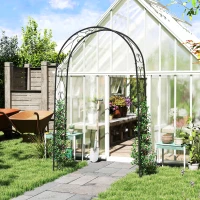 Outsunny Steel Garden Arch, 7.5' Garden Arbor Trellis for Climbing Plants, Roses, Wedding Arch for Outdoor Bridal Party, Ceremony(m-9)