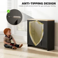 HOMCOM Small Dining Room Sideboard with 3 Doors Adjustable Shelves for Dining Black(m-7)