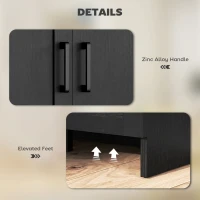 HOMCOM Small Dining Room Sideboard with 3 Doors Adjustable Shelves for Dining Black(m-6)