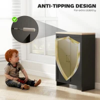 HOMCOM Modern Storage Cabinet with Doors and Adjustable Shelf for Kitchen, Living room, 23.6" x 11.8" x 35.4", Black(m-6)