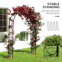 Outsunny Steel Garden Arch, 7.5' Garden Arbor Trellis for Climbing Plants, Roses, Wedding Arch for Outdoor Bridal Party, Ceremony(m-5)