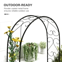 Outsunny Steel Garden Arch, 7.5' Garden Arbor Trellis for Climbing Plants, Roses, Wedding Arch for Outdoor Bridal Party, Ceremony(m-4)