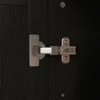 HOMCOM Modern Storage Cabinet with Doors and Adjustable Shelf for Kitchen, Living room, 23.6" x 11.8" x 35.4", Black(m-10)