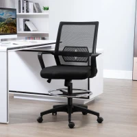 Vinsetto Tall Office Chair, Drafting Chair, Standing Desk Chair with Tilt Function, Adjustable Height and Footrest Ring, Black(m-10)