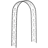 Outsunny Steel Garden Arch, 7.5' Garden Arbor Trellis for Climbing Plants, Roses, Wedding Arch for Outdoor Bridal Party, Ceremony(m-11)