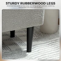 HOMCOM Modern Storage Bench, Ottoman with Storage and Lamb's Wool Upholstery for Living Room, Bedroom, Grey(m-5)