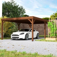 Outsunny 12' x 20' Outdoor Wooden Pergola, Grape Vine Gazebo with Concrete Anchors for Garden, Patio, Backyard, Deck, Brown(m-8)