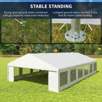 Outsunny 23' x 39' Party Tent, Heavy Duty Outdoor Canopy Tent Shelter with 2 Doors and 12 Windows for Parties, Events, White(m-6)
