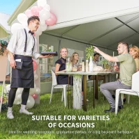 Outsunny 23' x 39' Party Tent, Heavy Duty Outdoor Canopy Tent Shelter with 2 Doors and 12 Windows for Parties, Events, White(m-4)