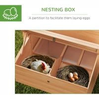 PawHut 75in Chicken Coop Wooden Hen House Rabbit Hutch Poultry Cage Pen Outdoor Backyard with Openable Top, Run Ladder(m-6)